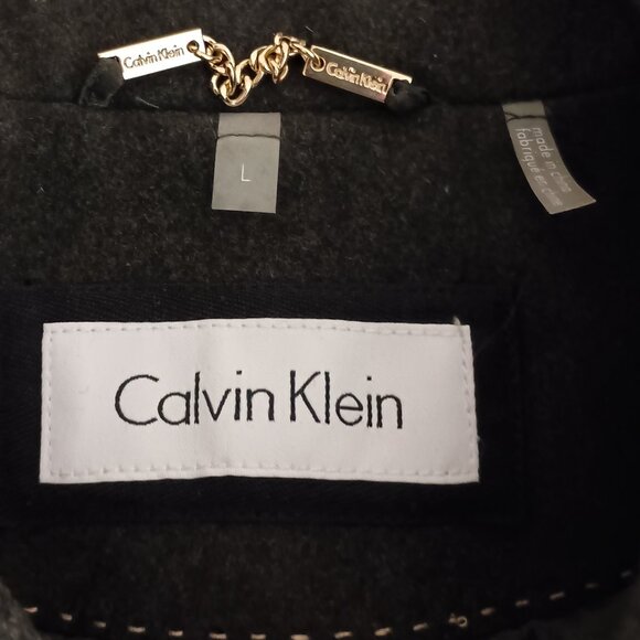 Calvin Klein Military Wool Blend Double Breasted Jacket Green Women's L NWT Flaw - Picture 10 of 14